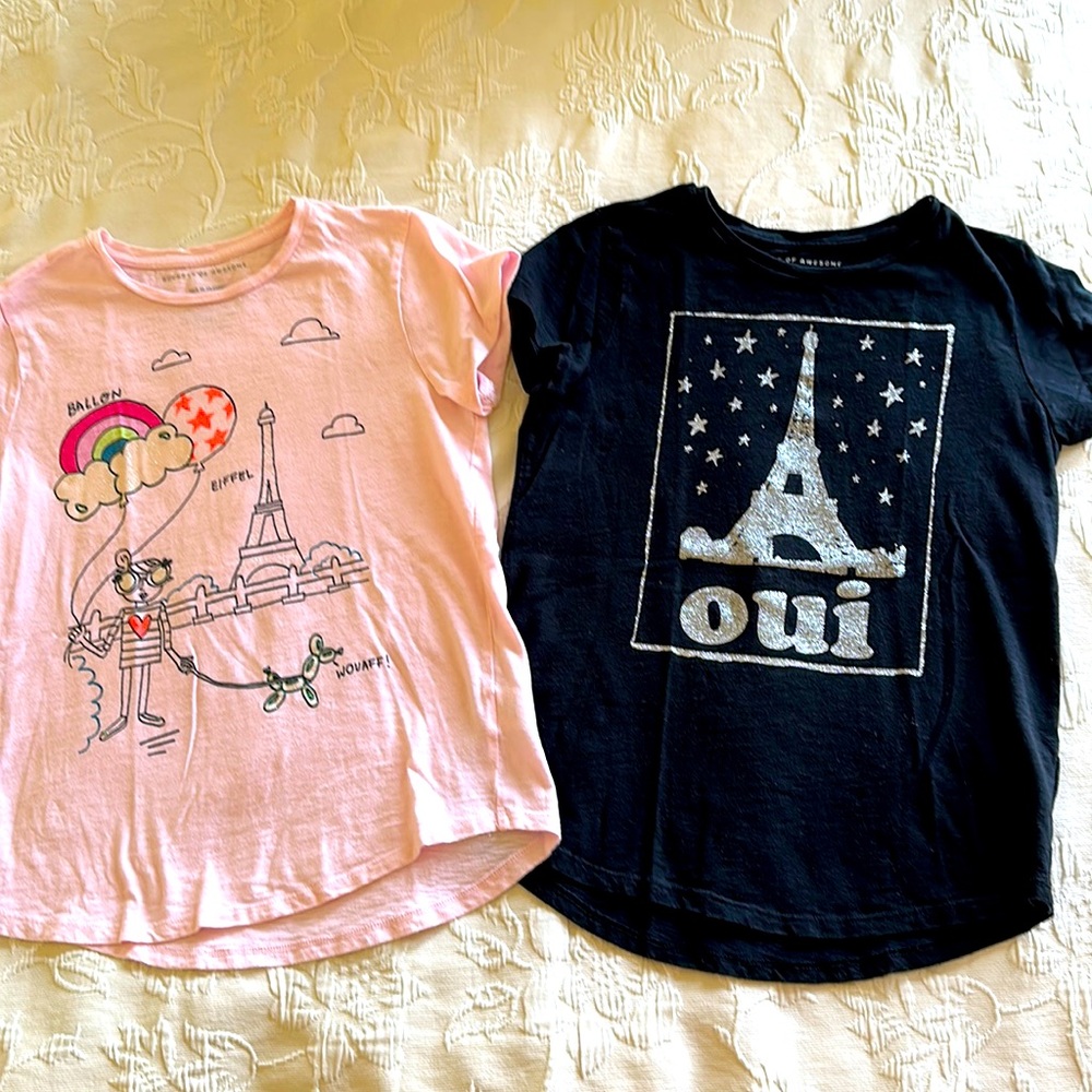 2 Girls Rockets of Awesome Paris T Shirts